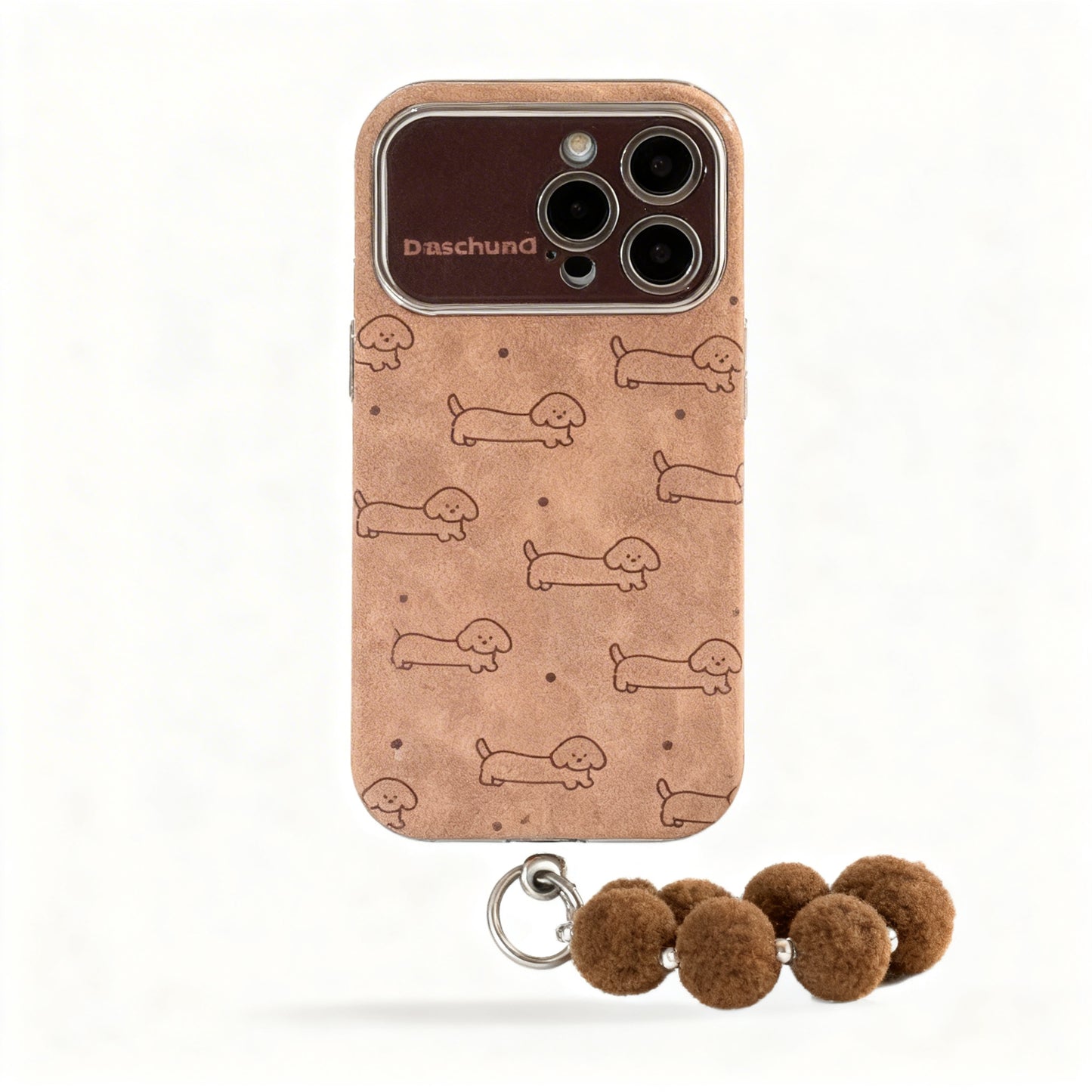 Light Brown Dog Print Soft Phone Case for iPhone