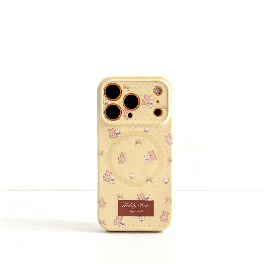 Cute Brown Bear Soft Phone Case with Stand for iPhone
