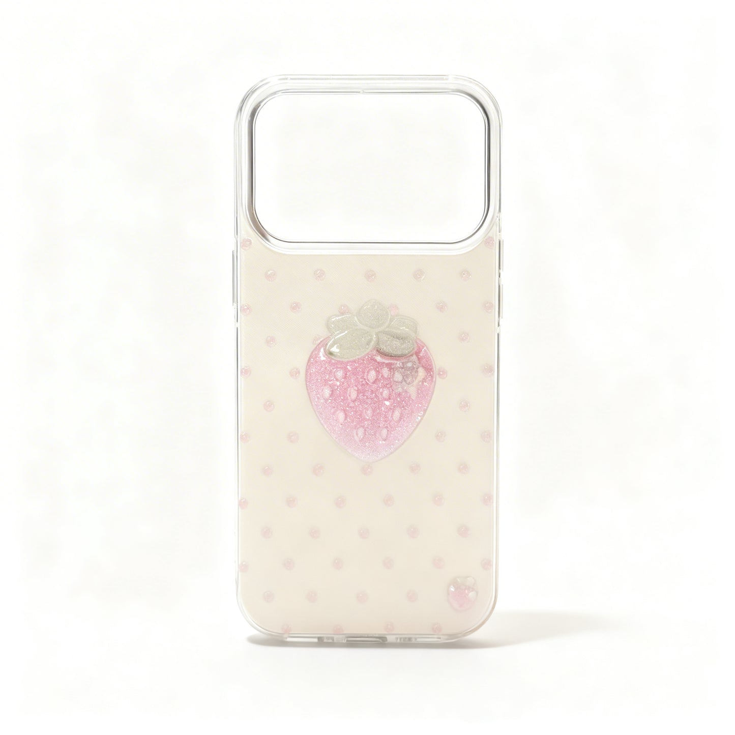 Pink Strawberry Sparkle Soft Phone Case for iPhone