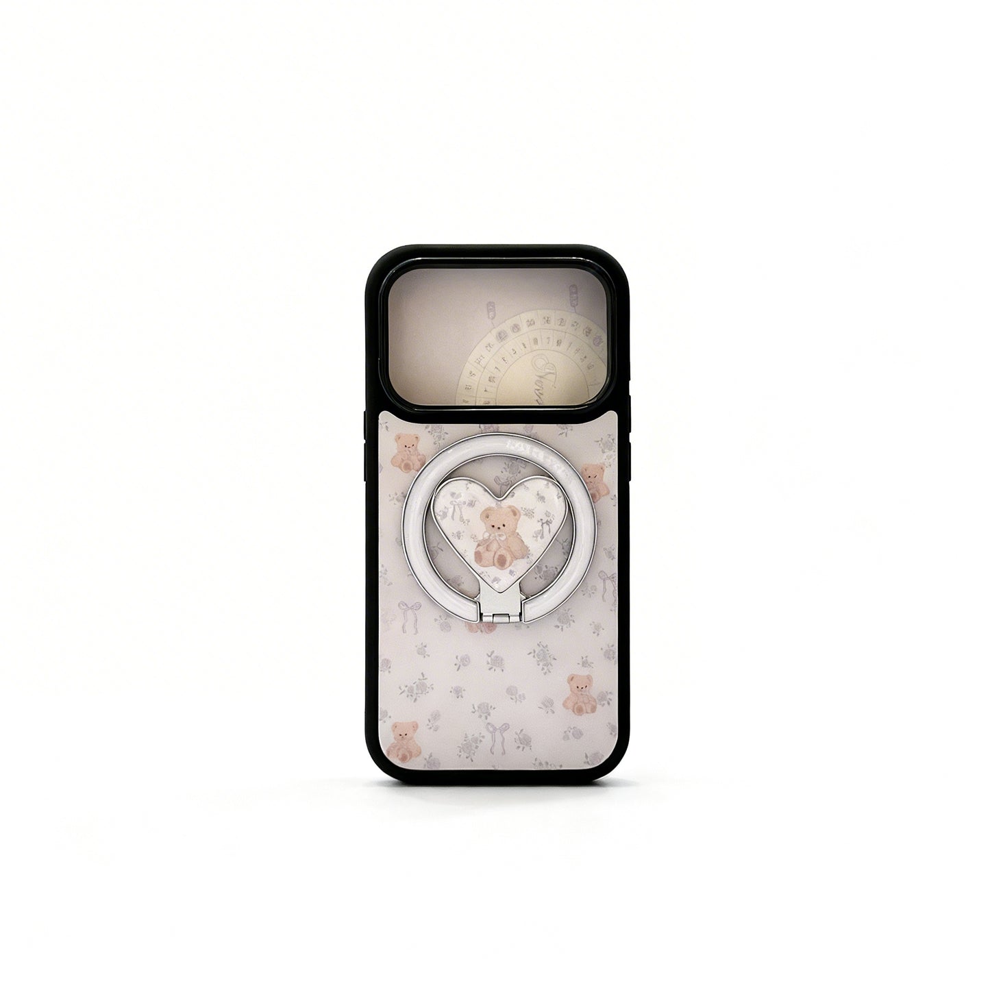 Purple Floral Bear Magnetic Stand Phone Case for iPhone