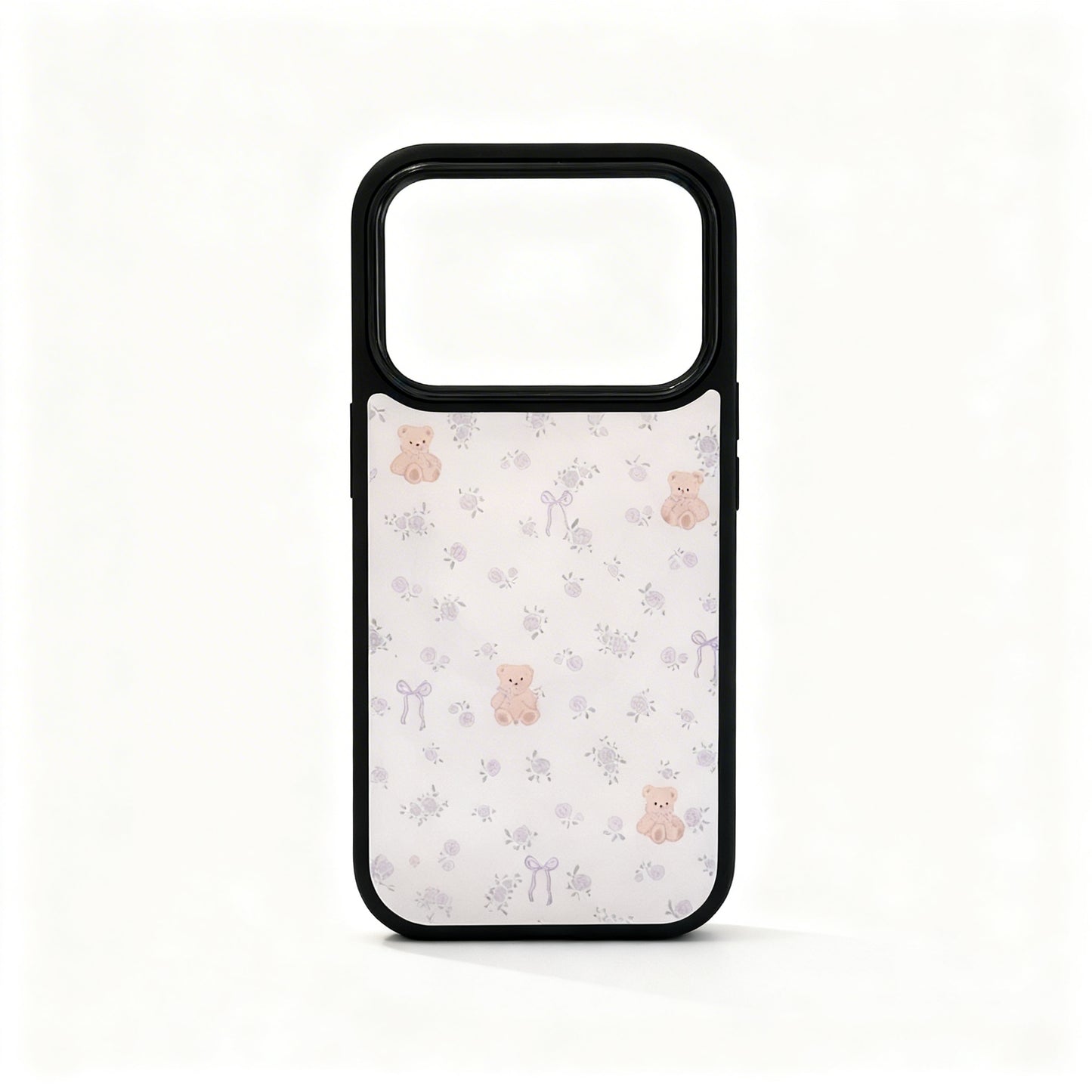 Purple Floral Bear Magnetic Stand Phone Case for iPhone
