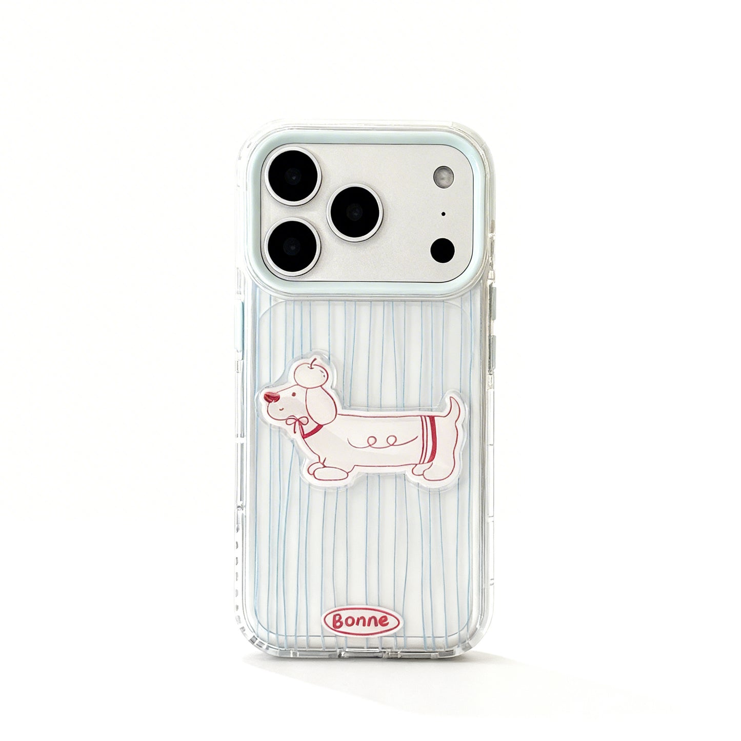Sea Salt Blue Striped Soft Phone Case for iPhone