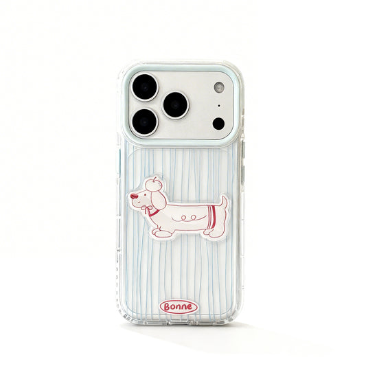 Sea Salt Blue Striped Soft Phone Case for iPhone