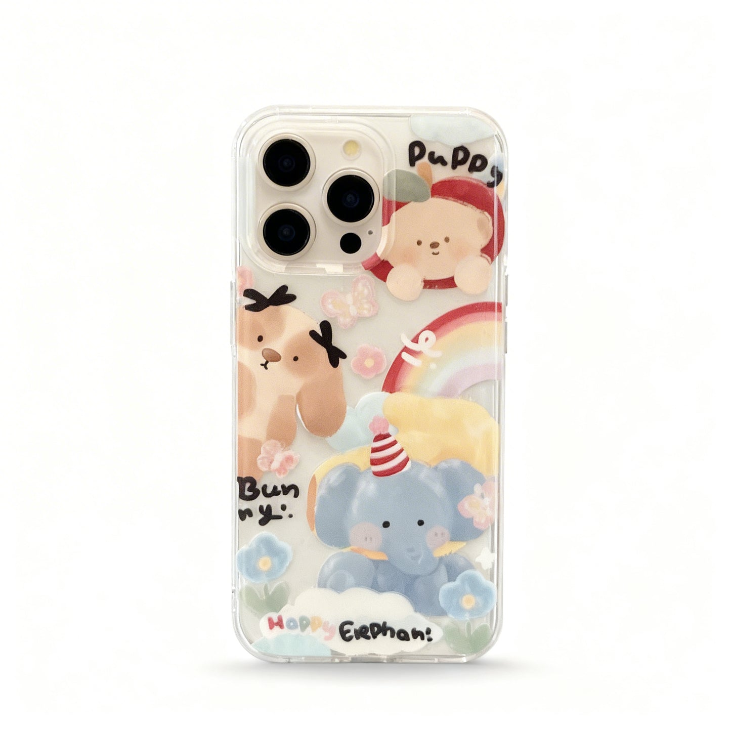 Cute Cartoon Elephant Stand Phone Case for iPhone