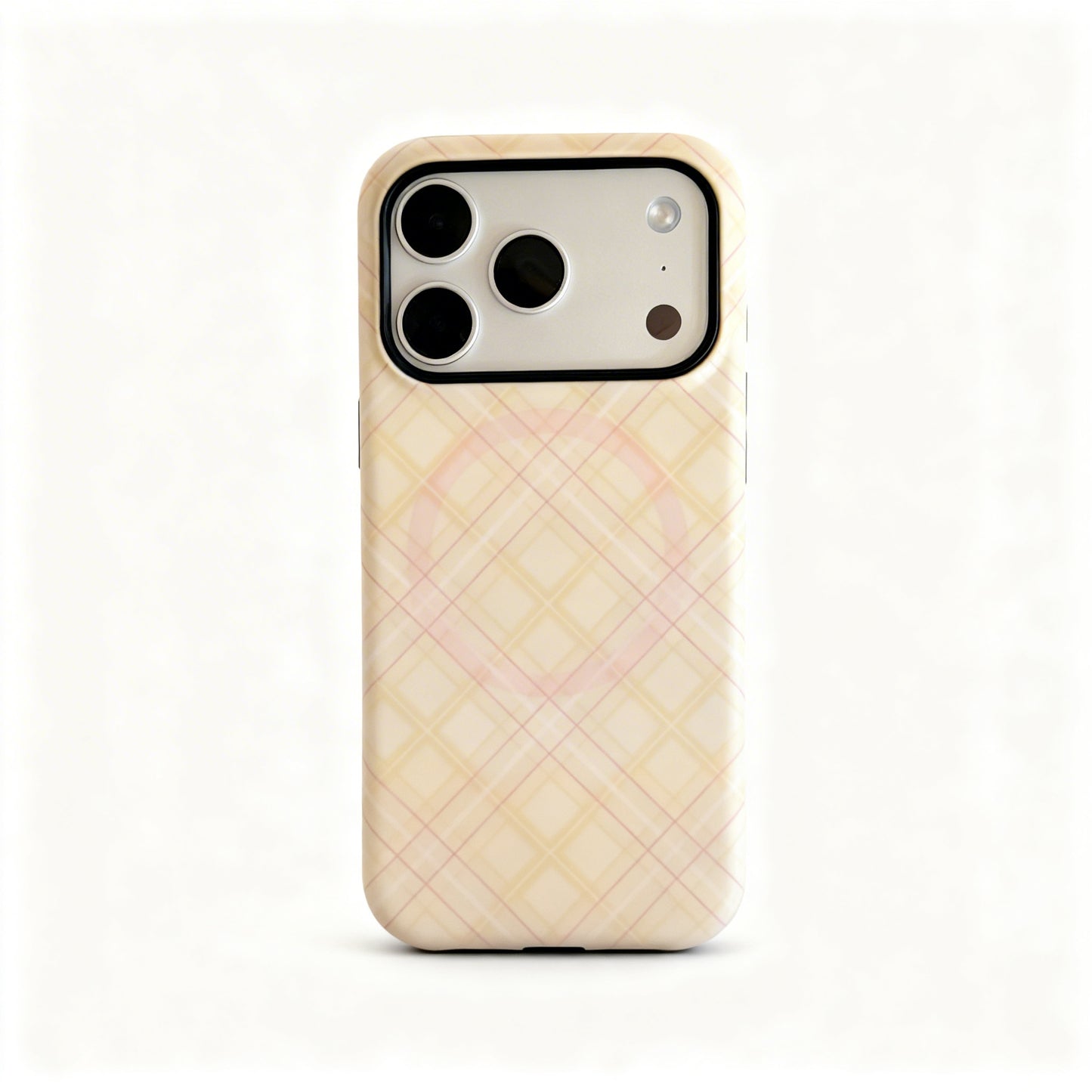 Korean Style Plaid Butterfly Stand Phone Case for iPhone