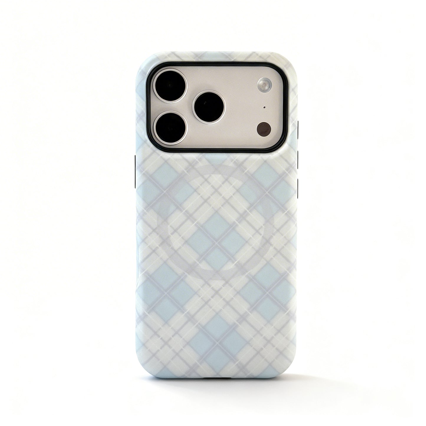 Korean Style Plaid Butterfly Stand Phone Case for iPhone