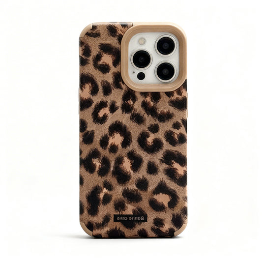 Soft Leopard Print Plush Phone Case for iPhone