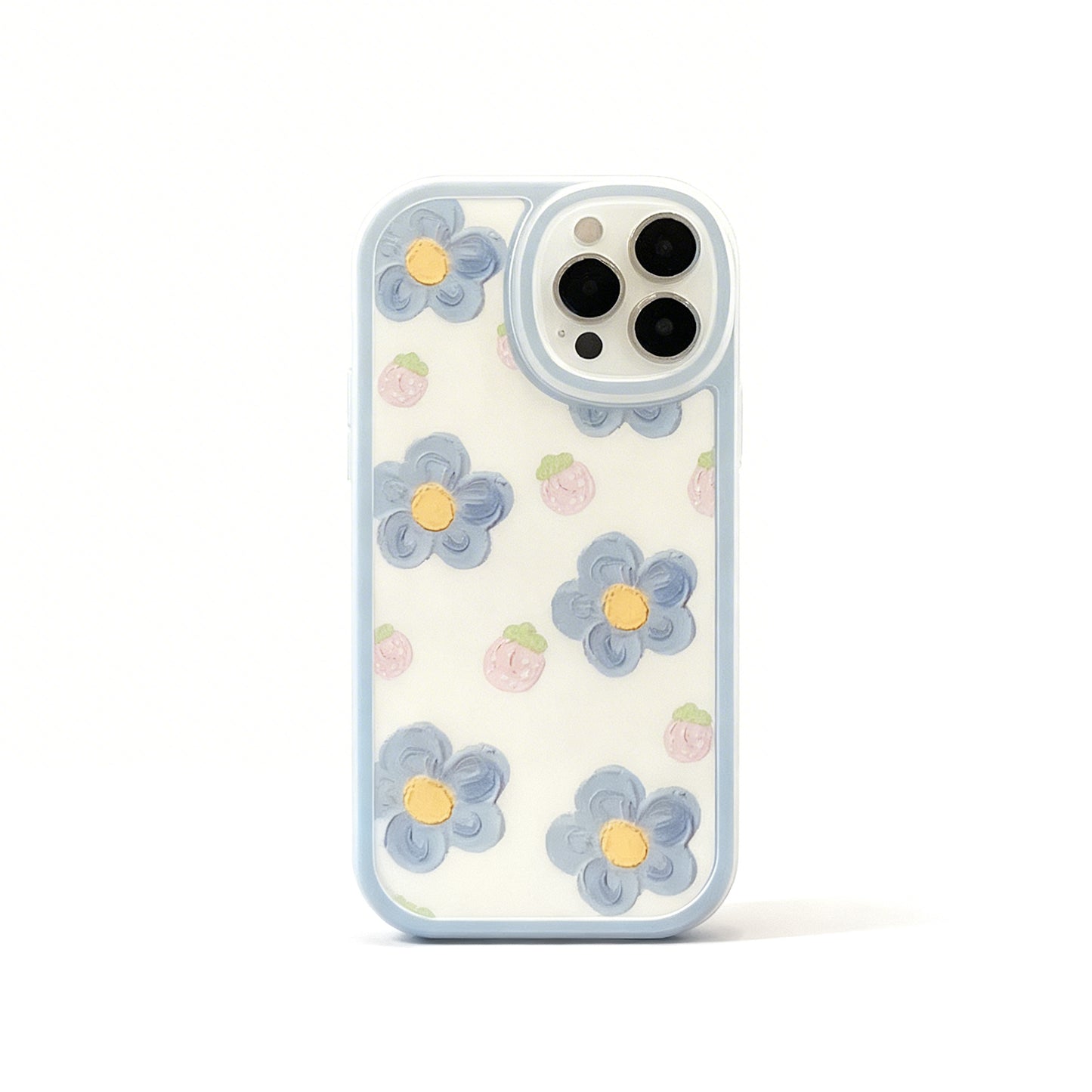 Pink Strawberry Floral Soft Phone Case for iPhone