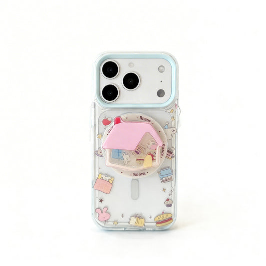 Cute Dog Design Clear Stand Phone Case for iPhone