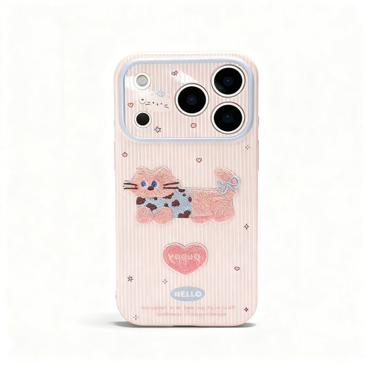 Colorful Striped Cat Soft Phone Case for iPhone