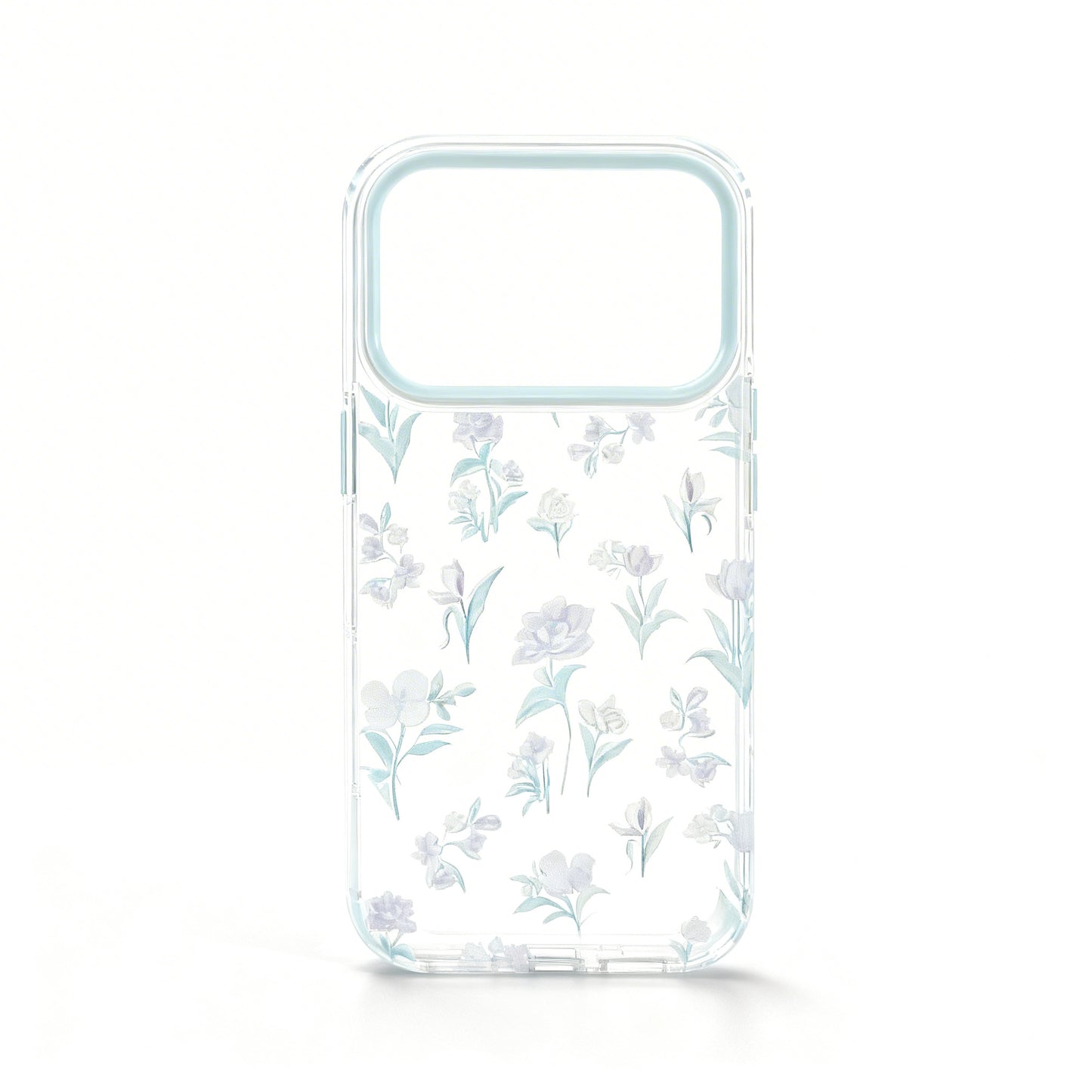 Cool Blue Floral Transparent Soft Phone Case for iPhone