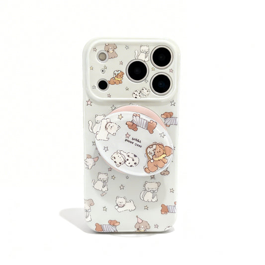 Blue Cute Pet Cartoon Shockproof Phone Case for iPhone