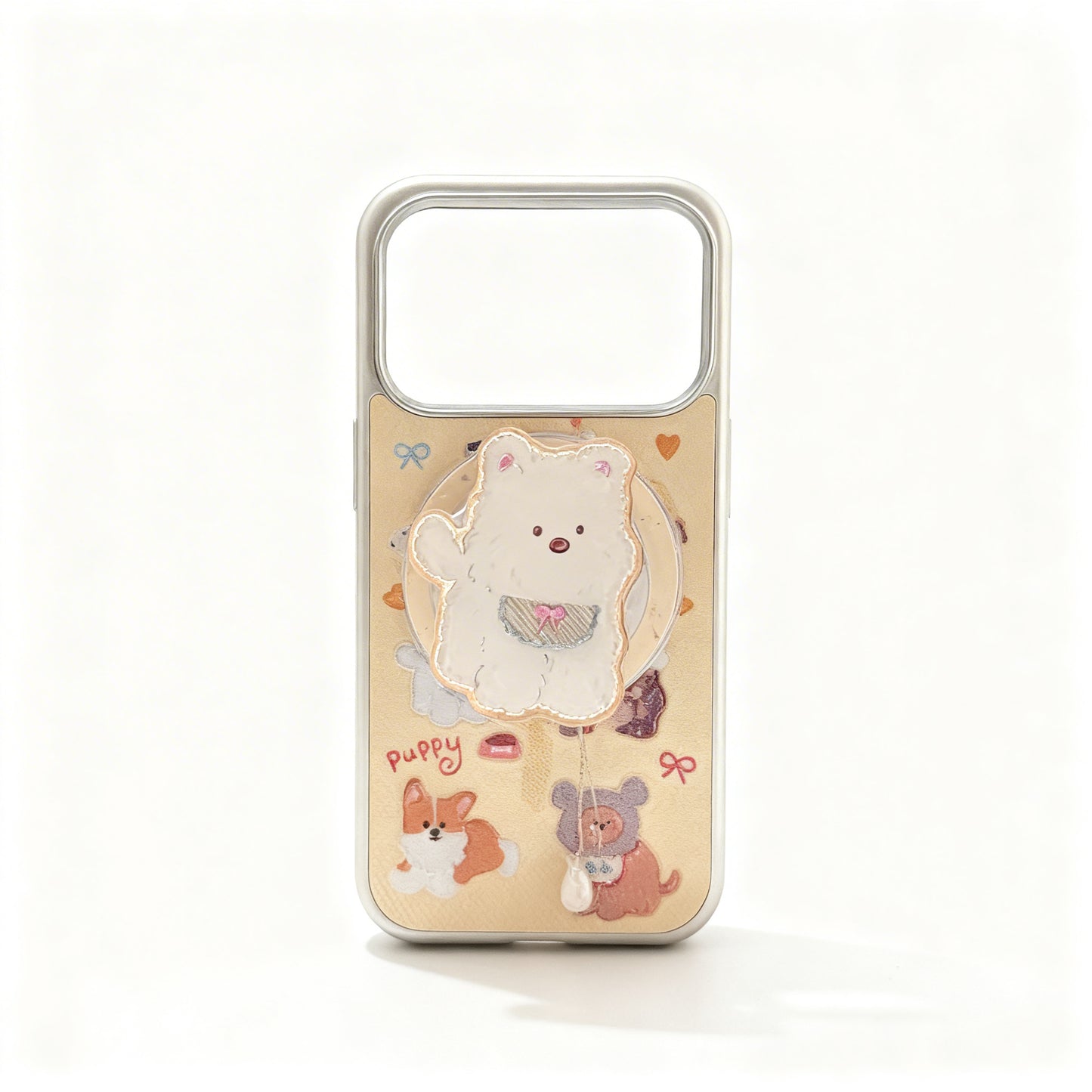 Cute Yellow Dog Magnetic Stand Phone Case for iPhone