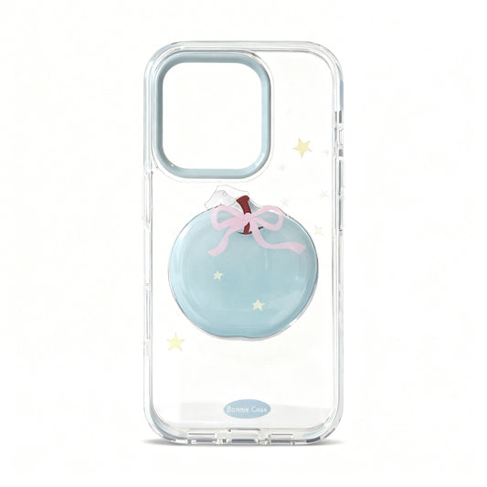 Blue Apple Relief Design Soft Phone Case for iPhone