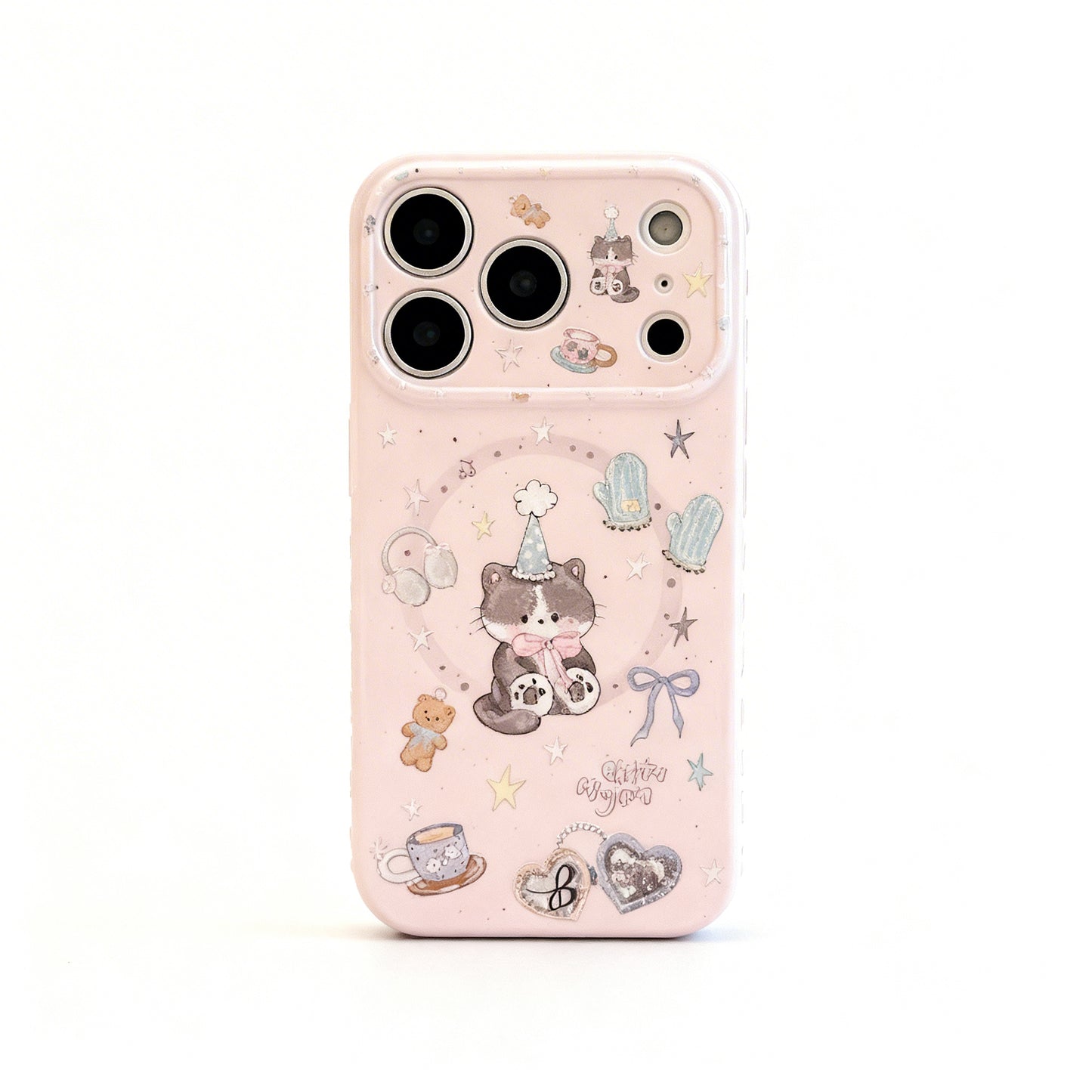 Cute Cat Soft Phone Case with Stand for iPhone