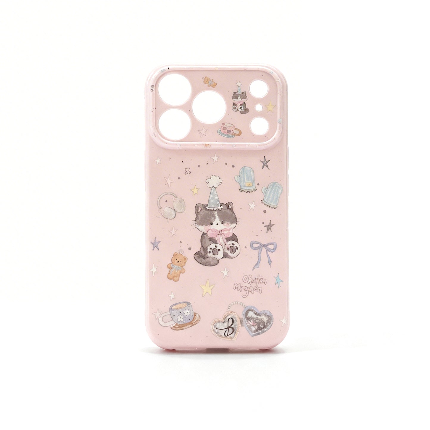 Cute Cat Soft Phone Case with Stand for iPhone