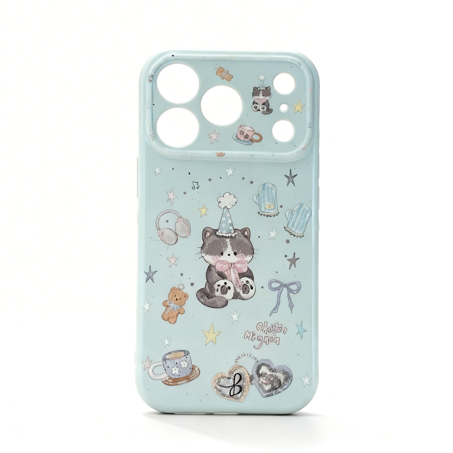 Cute Cat Soft Phone Case with Stand for iPhone