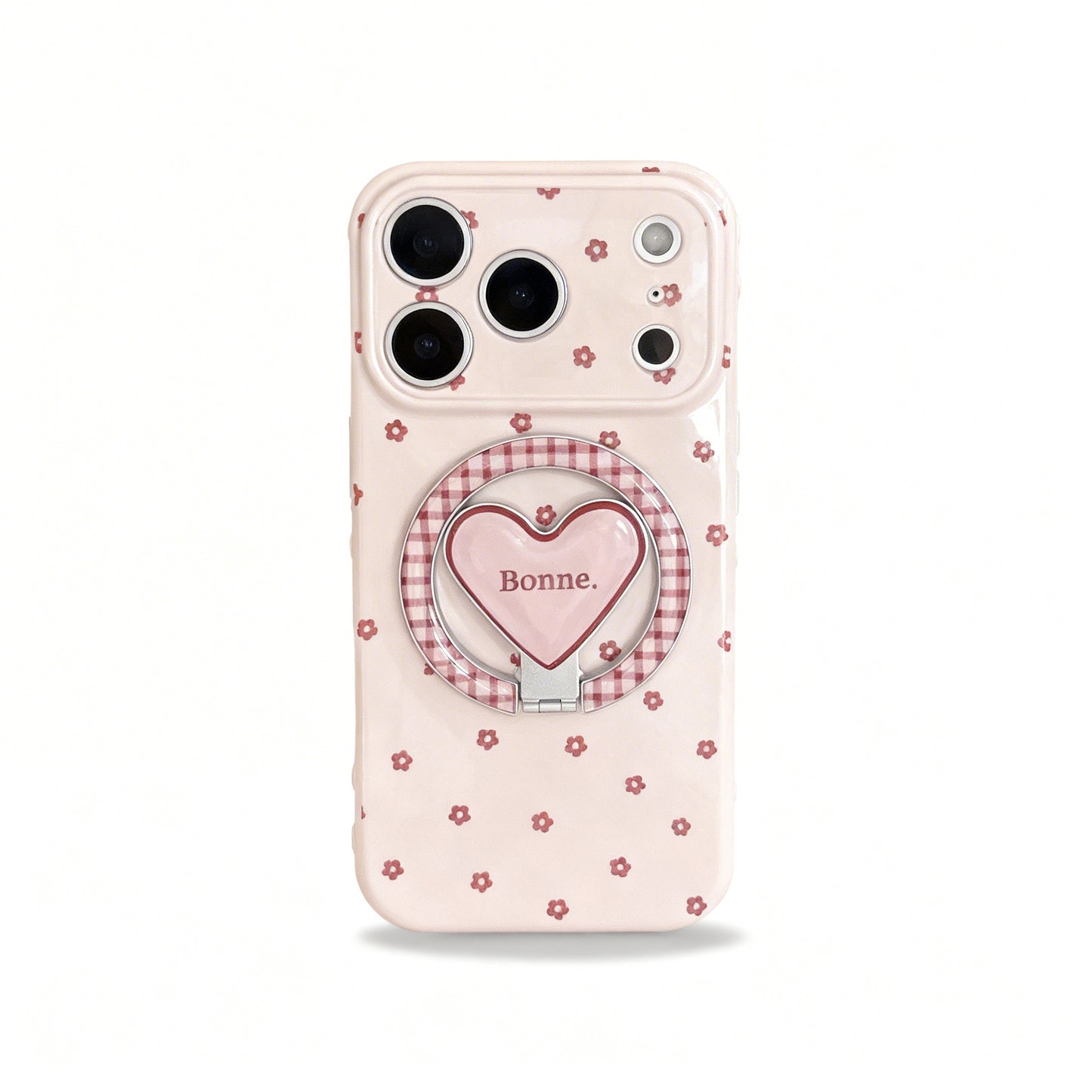Red Brown Floral Soft Magnetic Phone Case for iPhone