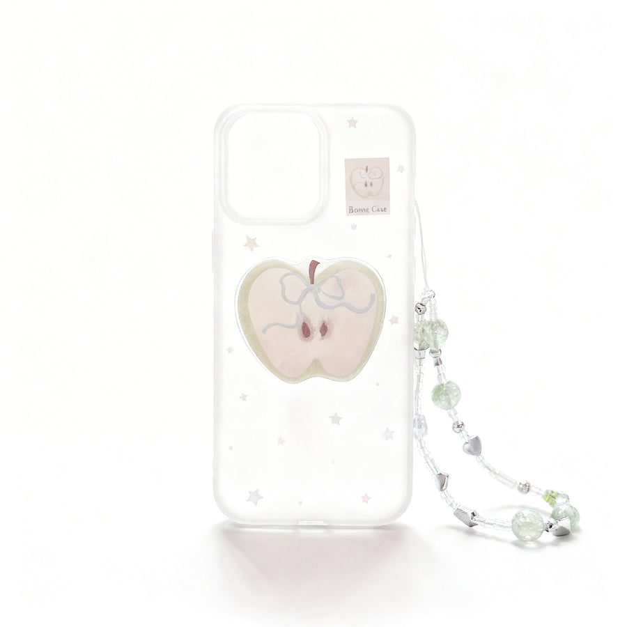 Green Apple Doodle Soft Phone Case for iPhone