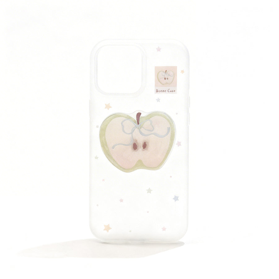 Green Apple Doodle Soft Phone Case for iPhone