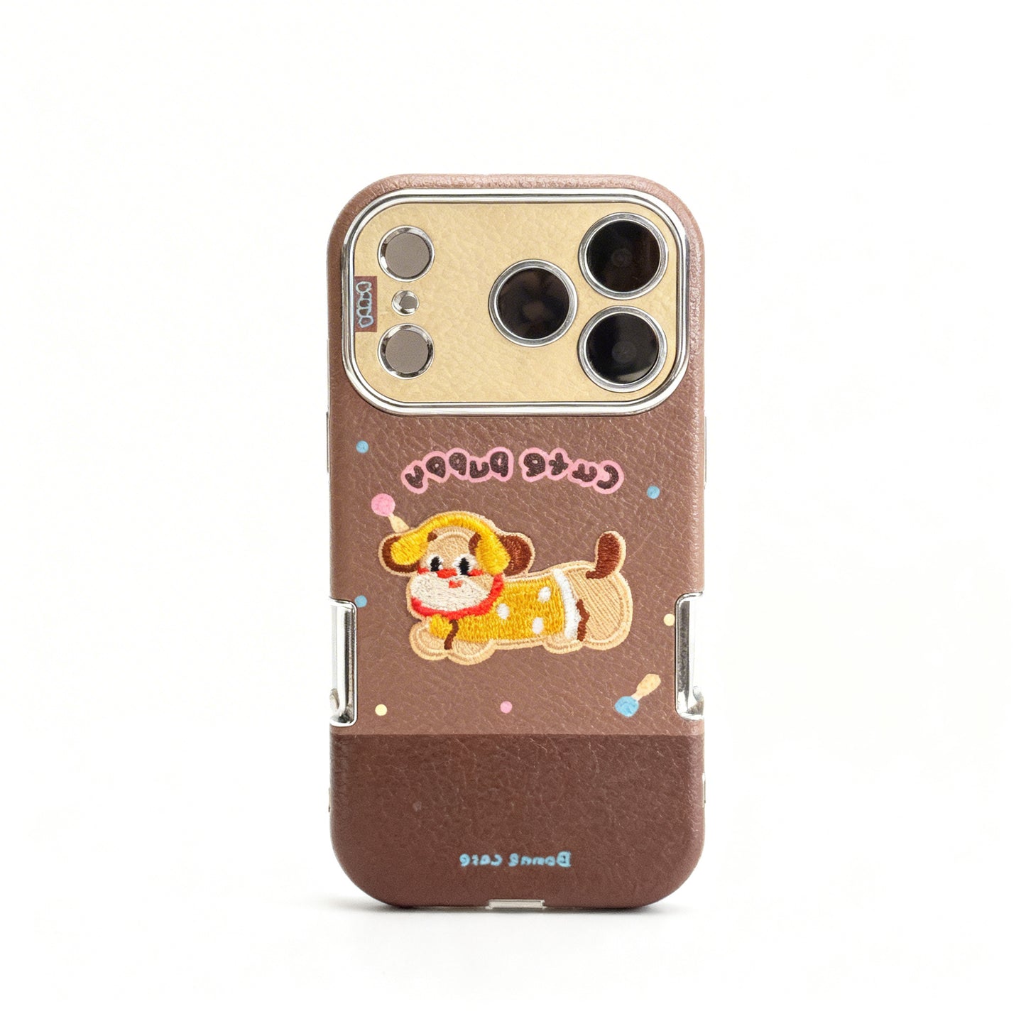 Colorful Cat and Dog Embroidered Soft Phone Case for iPhone