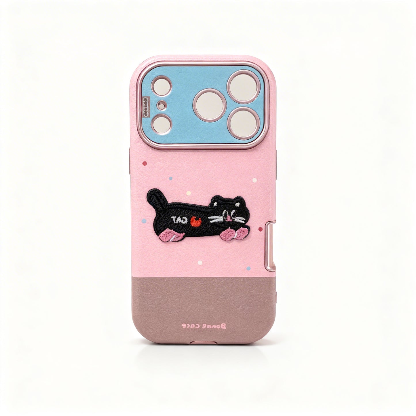 Colorful Cat and Dog Embroidered Soft Phone Case for iPhone