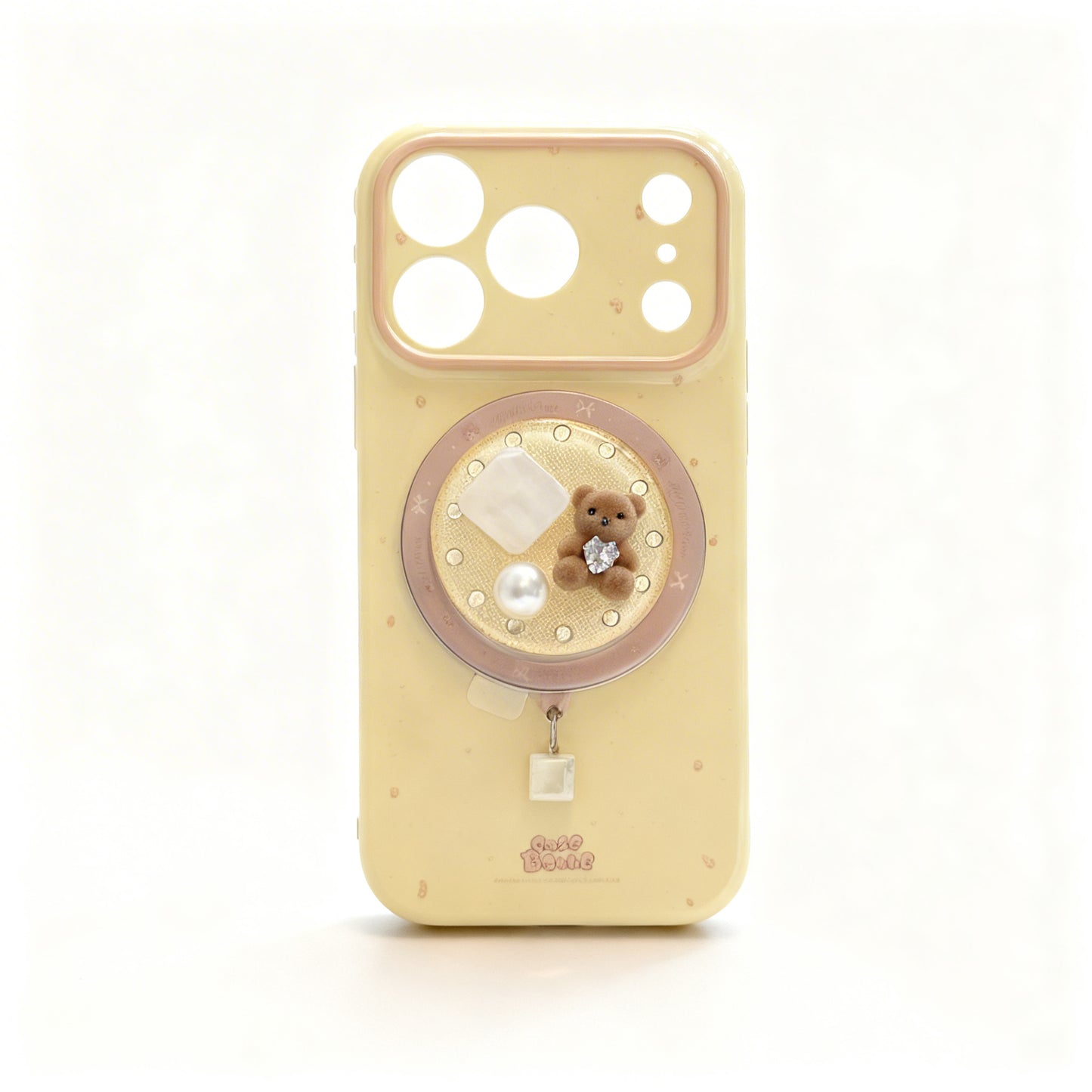 Cute Pink Bear Magnetic Stand Phone Case for iPhone