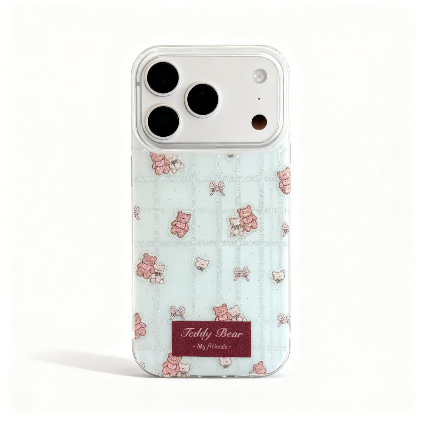 Mint Green Bear Cartoon Soft Phone Case for iPhone