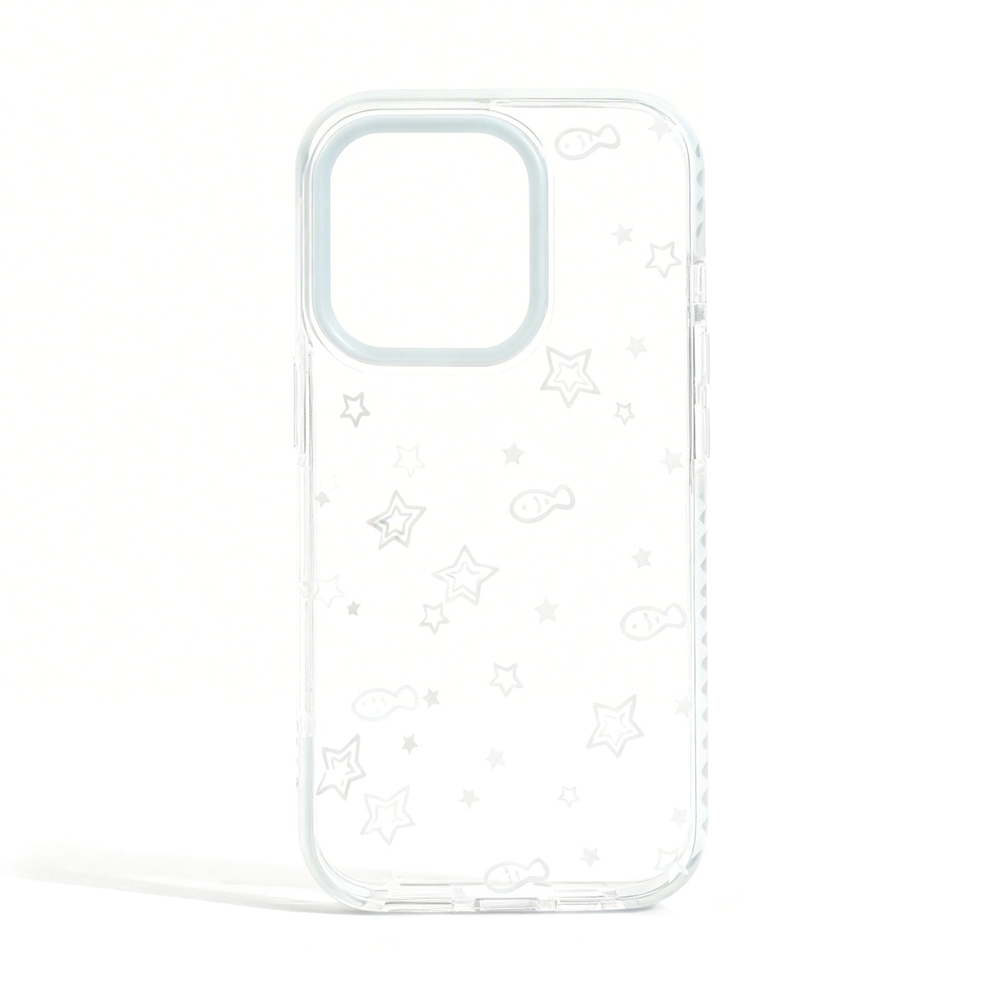 Soft Gray Fish and Star Pattern Phone Case for iPhone