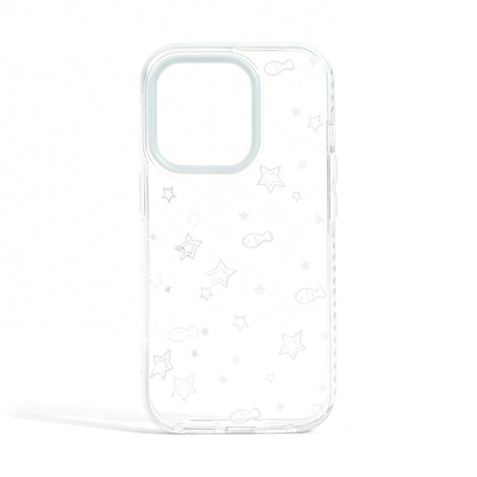 Soft Gray Fish and Star Pattern Phone Case for iPhone