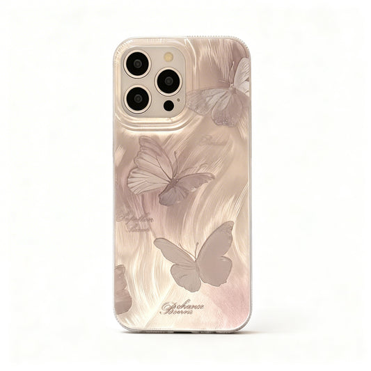 Pink Butterfly Soft Phone Case with Charm for iPhone