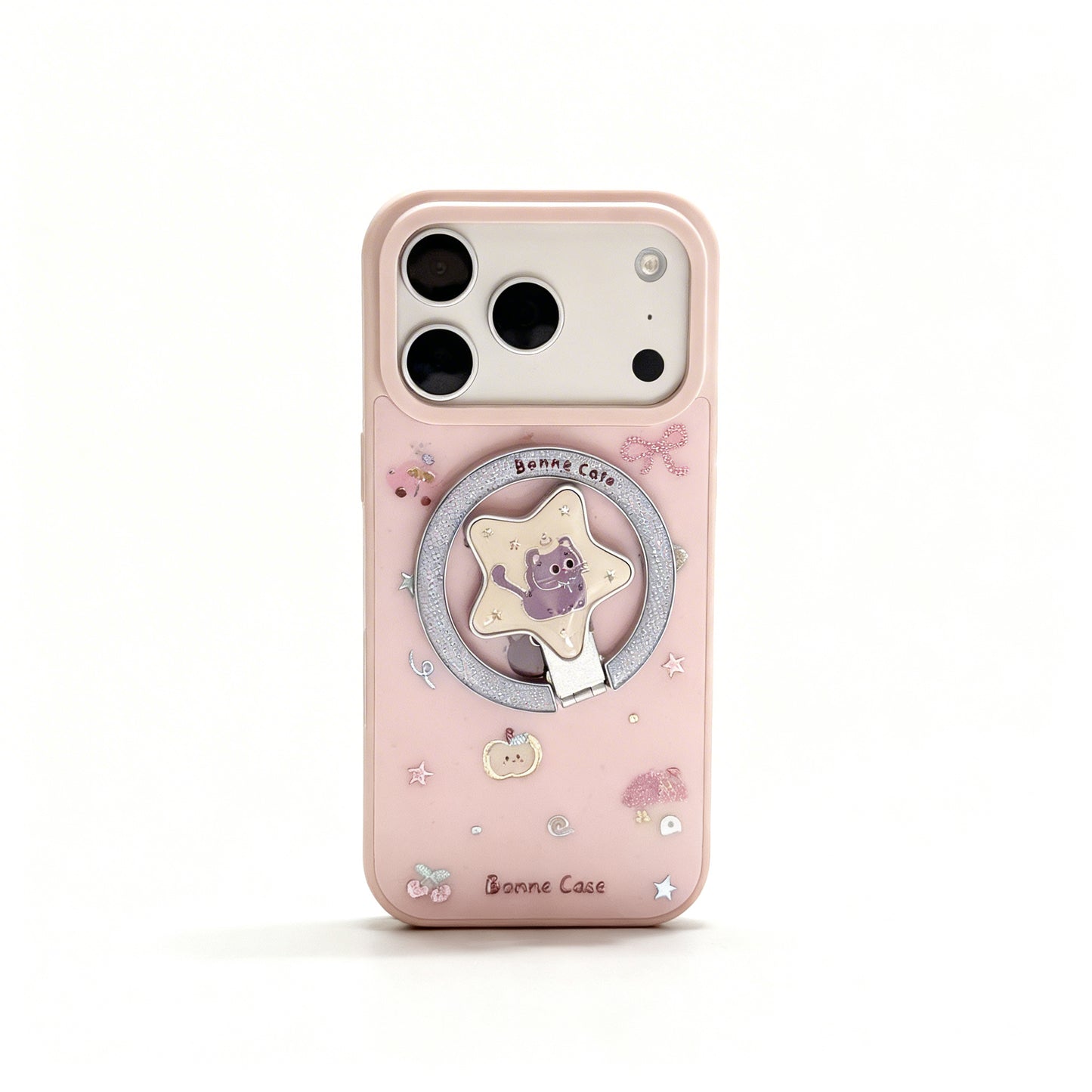 Pink Cat Cake Magnetic Stand Phone Case for iPhone