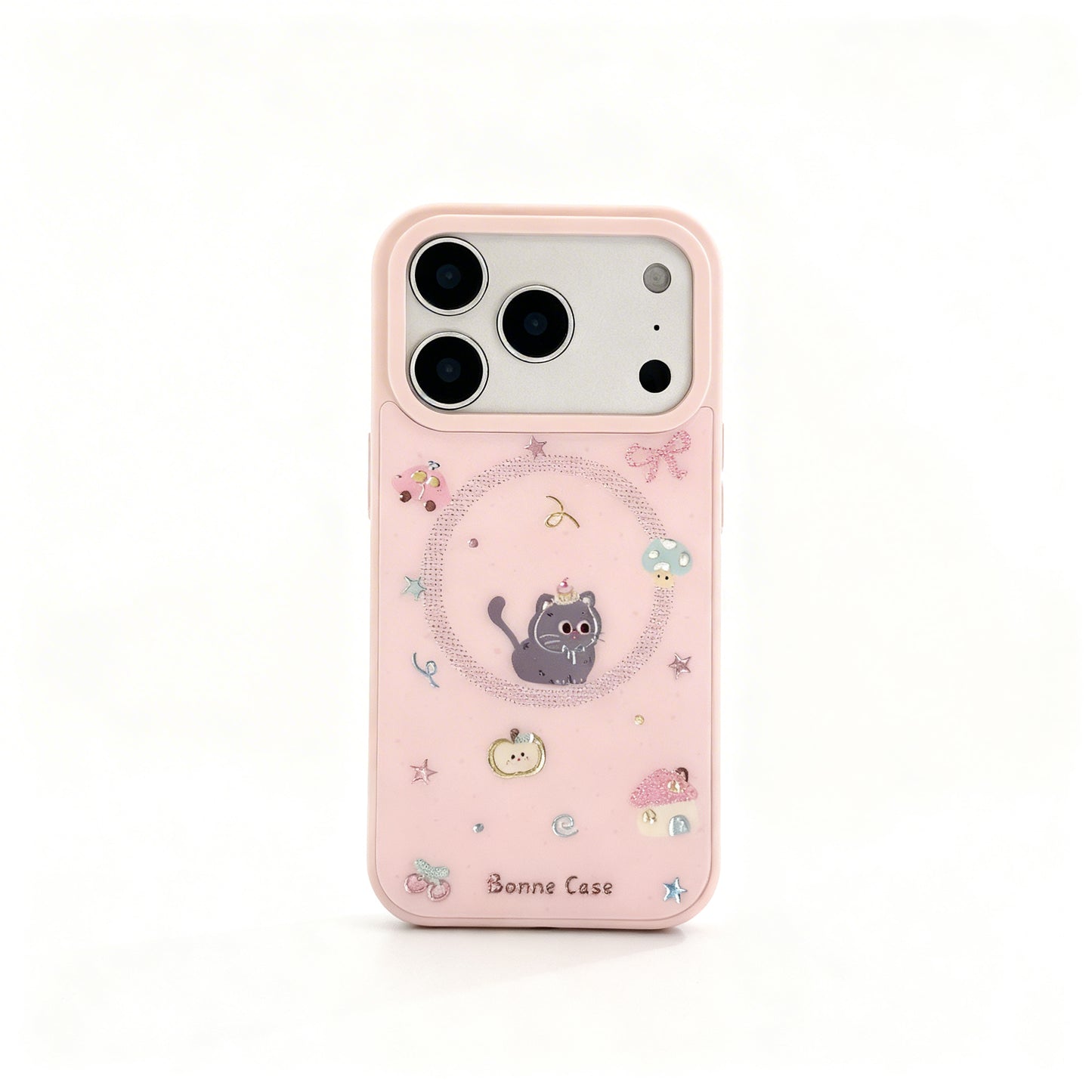 Pink Cat Cake Magnetic Stand Phone Case for iPhone