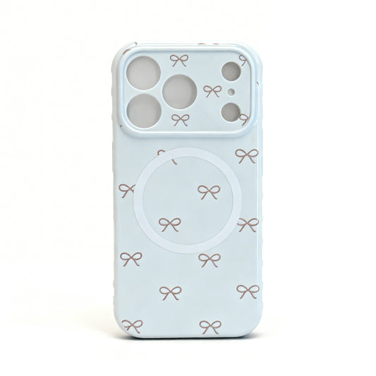 Blue Butterfly Bow Soft Magnetic Phone Case for iPhone