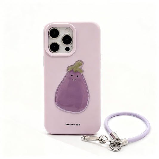 Cute Purple Eggplant Soft Phone Case for iPhone