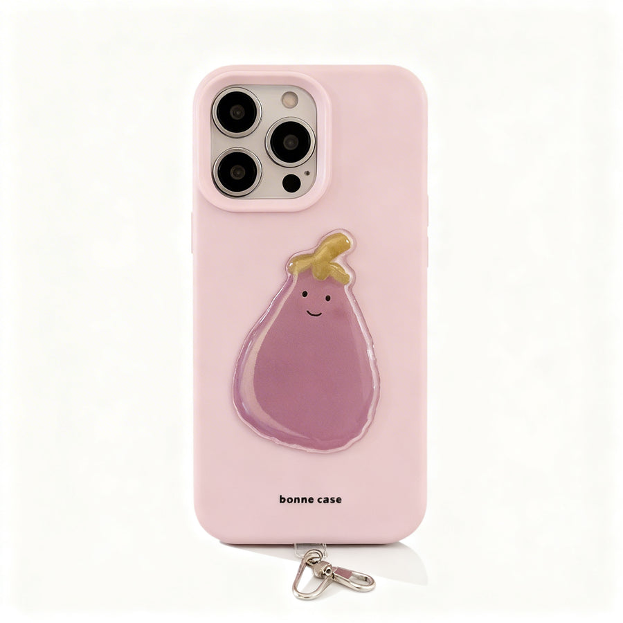 Cute Purple Eggplant Soft Phone Case for iPhone