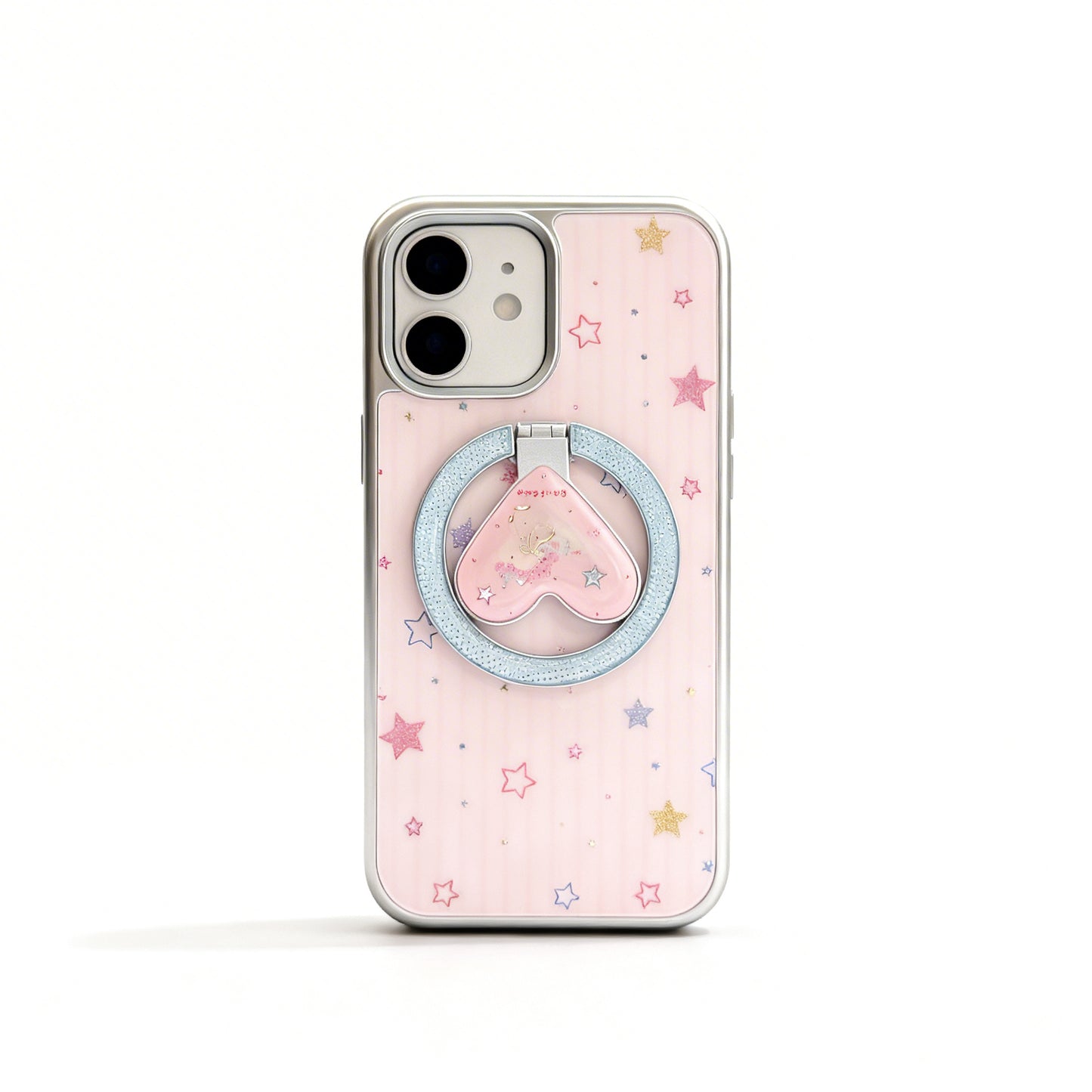 Pink Starry Dot Magnetic Stand Phone Case for iPhone