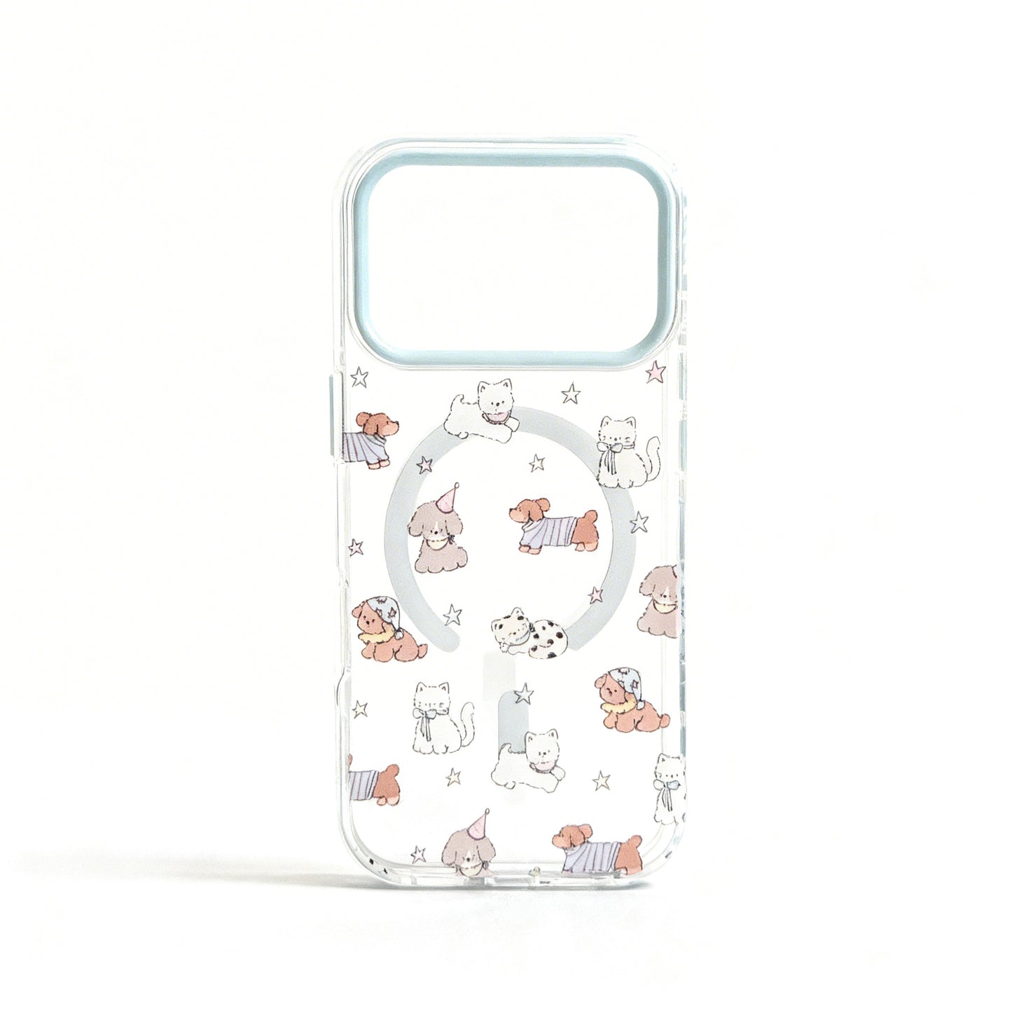 Clear Dog Doodle Stand Phone Case for iPhone