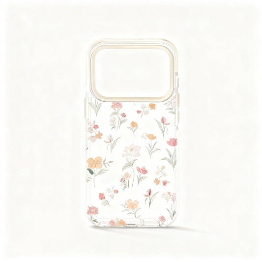 Transparent Pink Floral Soft Phone Case for iPhone