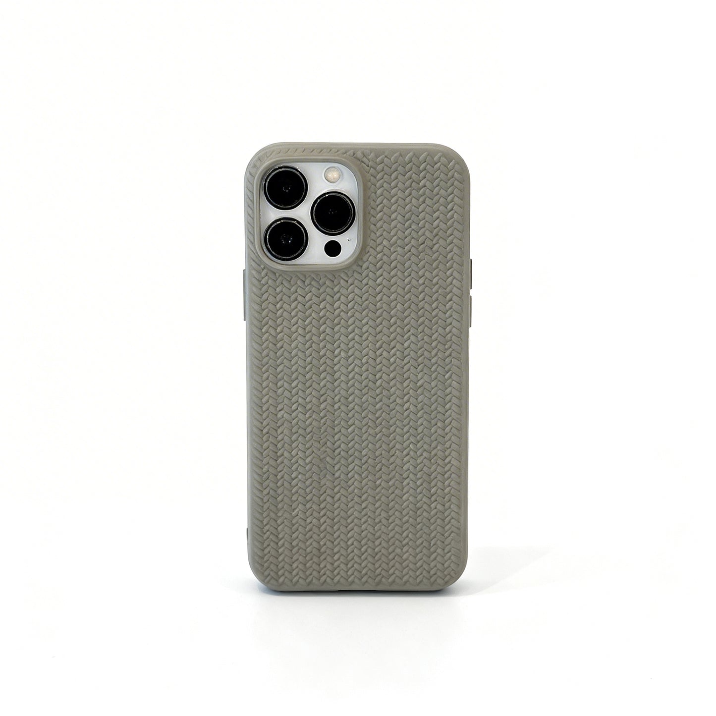 Soft Gray Woven Texture Phone Case for iPhone
