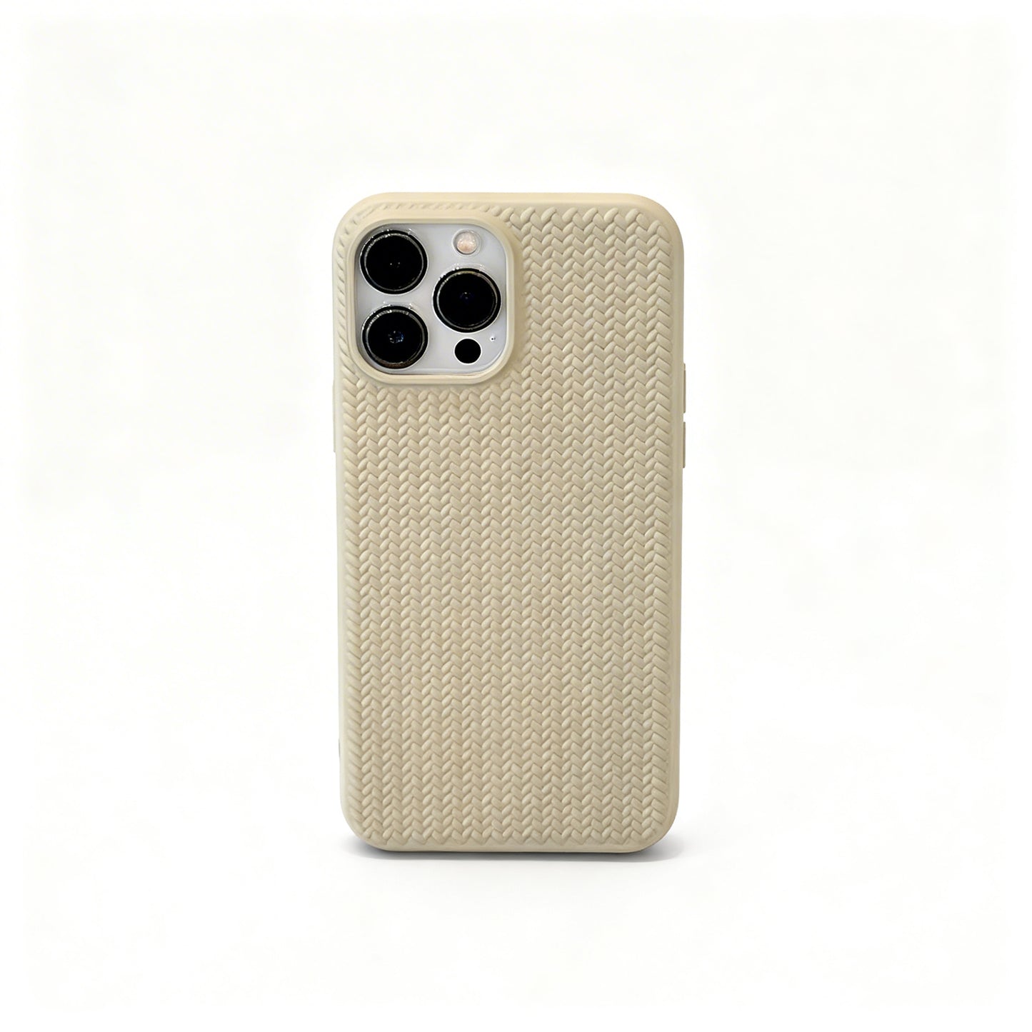 Soft Gray Woven Texture Phone Case for iPhone