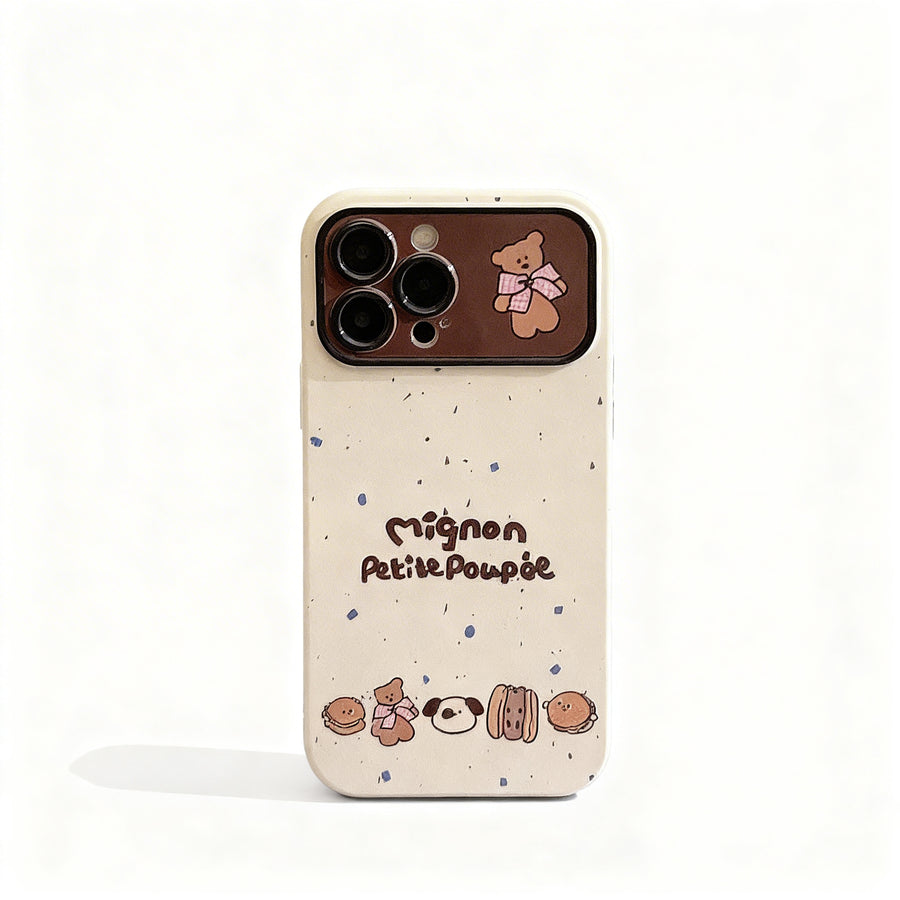 Cute Ink Splash Bear Soft Phone Case for iPhone