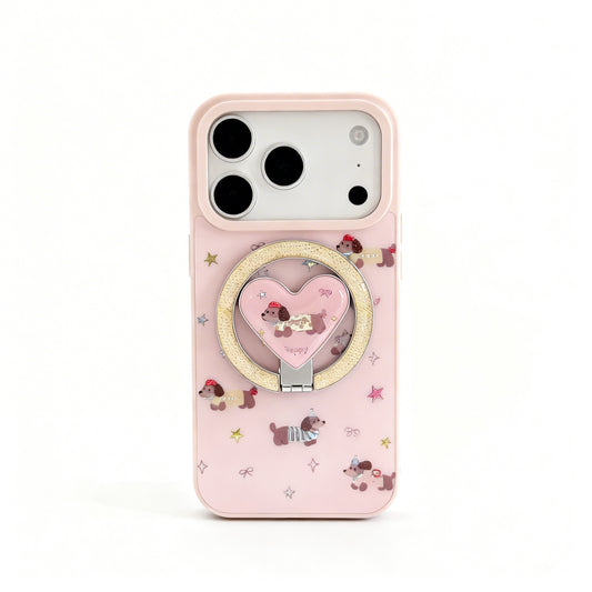 Pink Dachshund Cute Magnetic Phone Case for iPhone