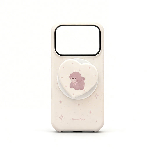 Cream Teddy Bear Magnetic Stand Phone Case for iPhone
