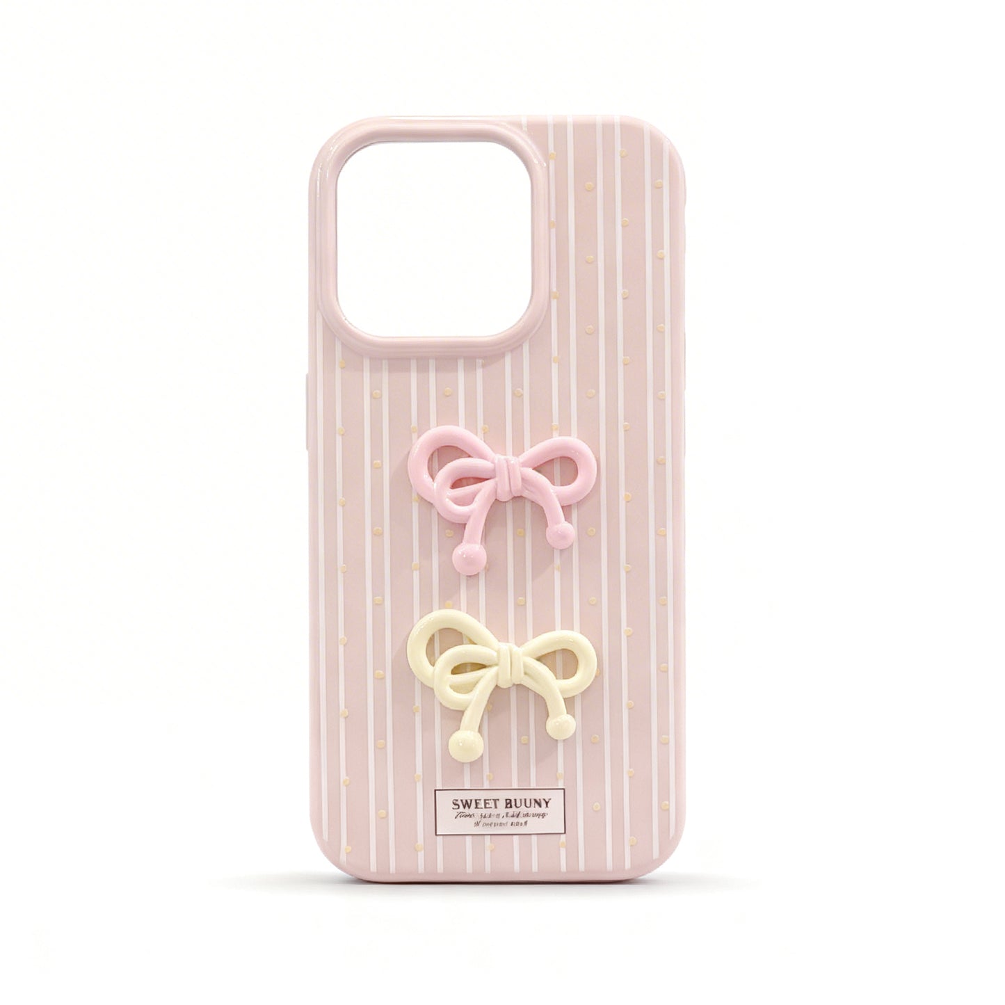 Korean Style Pink Bow Soft Phone Case for iPhone