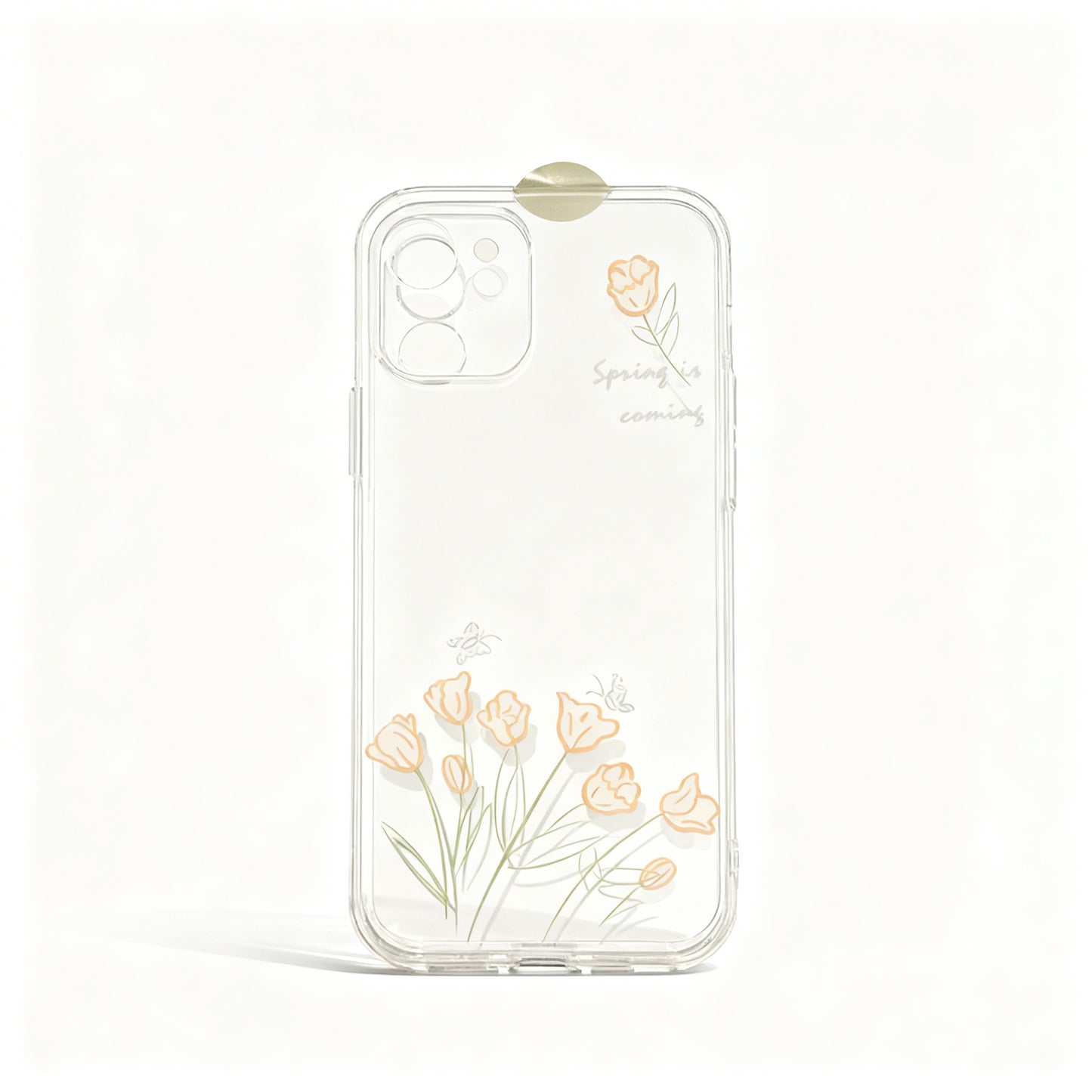 Korean Style Green Floral Soft Phone Case for iPhone