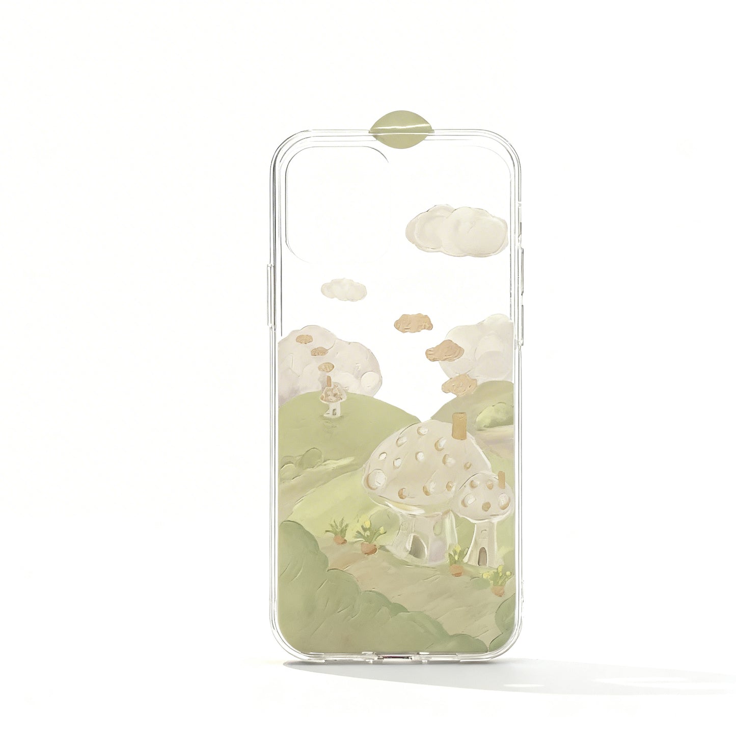 Korean Style Green Floral Soft Phone Case for iPhone