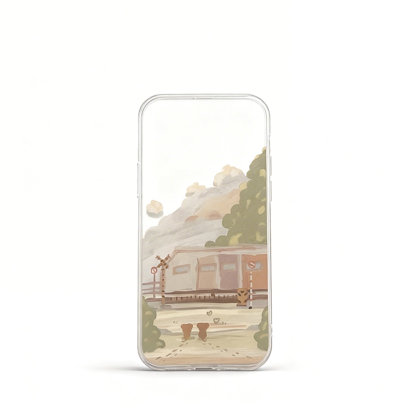 Korean Style Green Floral Soft Phone Case for iPhone