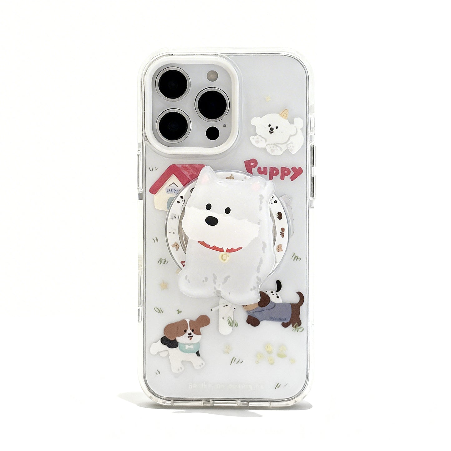 Cute Dog Design Magnetic Stand Phone Case for iPhone