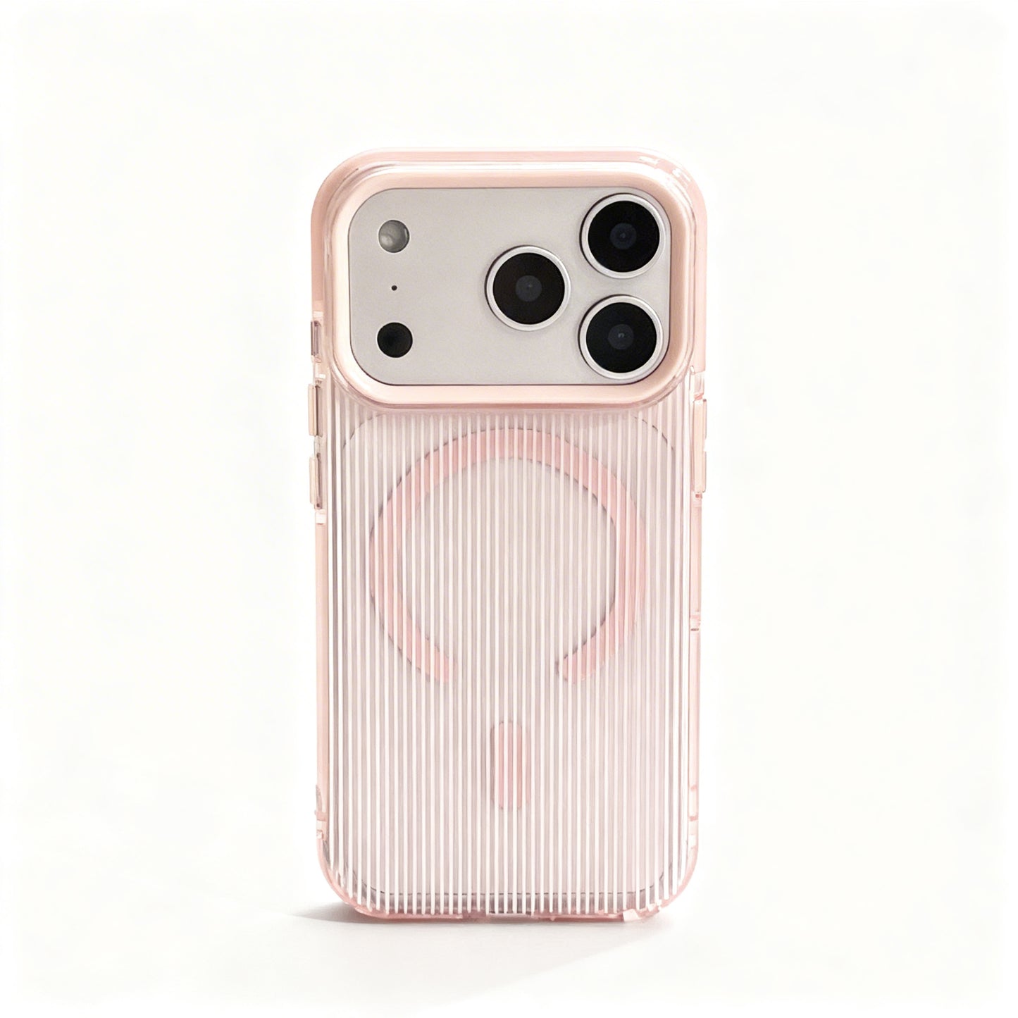 Pink Brown Striped Soft Magnetic Phone Case for iPhone